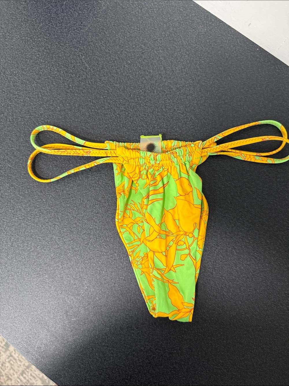Women's Green & Yellow Floral Bikini Bottom